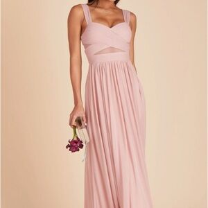 Birdy Grey Pink Pleated Sweetheart Maxi Dress